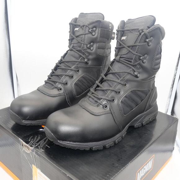 NEW Magnum Men's 14 Lynx 8" Side-Zip Waterproof Tactical Duty Boots Black - Picture 1 of 11